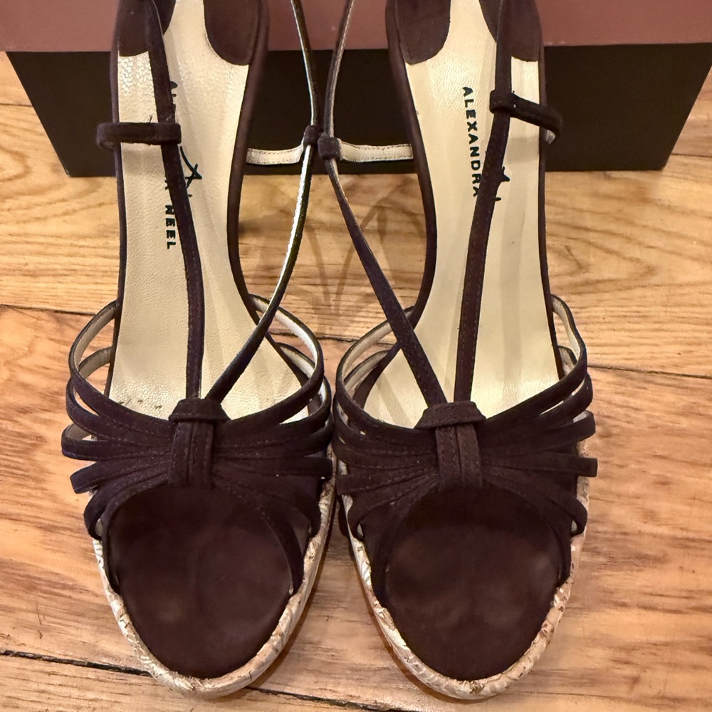 Alexandra Neel brown Zanzibar suede platform Heel